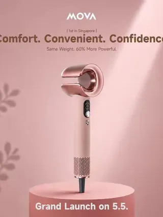 Comfort. Convenience. Confidence. Introducing the new MOVA Aero C High-Speed Hair Dryer, launching this 5.5. Singapore’s first hair dryer with a C-shaped chamber, designed for fast drying, lightweight