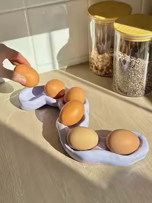 Wavy inspo: egg holder edition 🤩✨  #pottery #airdryclay #giftideas #DIY #craft 