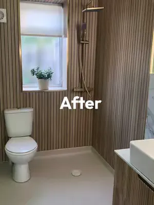 The glow-up is real 🤩 Easy Panels transformation. 👉🏻easypanels.co.uk #easypanels #showerpanels #beforevsafter #bathroommakeover #bathroomrenovation 