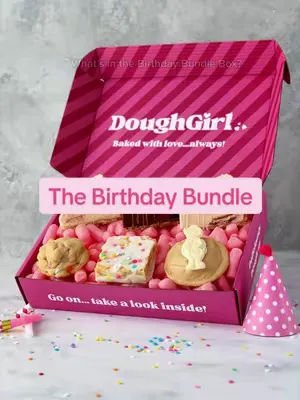🎂 Birthday vibes in every bite! 🎉  This bundle is packed with celebration energy — two deluxe cookies (Rainbow + Milkybar), a birthday blondie slab with icing & sprinkles, plus three gooey cookie pie 