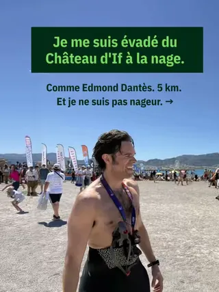 Commente « DANTÈS » et je t’envoie le protocole mental complet (visualisation, ancres, self-talk), gratuitement. @pierre_luc_deniel  Je me suis évadé du Château d’If à la nage. Comme Edmond Dantès. En