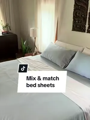 Spring has sprung ✨🩵🤍 #bedroommakeover #bedsheets #makeyourbed #bedding #cottonsheets 