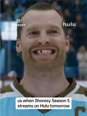 All smiles on the ice.  All episodes of #Shoresy Season 5 stream tomorrow tomorrow on Hulu and Hulu on Disney+. 