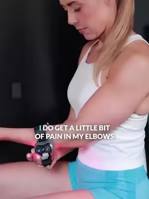 Noticing elbow pain from weight training? The MOVE+ uses red and near-infrared light to help temporarily relieve muscle and joint pain while increasing local blood circulation — especially useful for 
