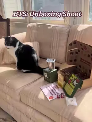 A behind-the-scenes moment for your enjoyment. Our Care Packages are not made for cats… but they're definitely approved by one.