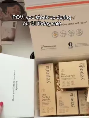 We’re celebrating our birthday with 30% off everything (you’re welcome!).  Link in our bio to stock up 🫰  #Yepoda #Birthday #KBeauty #ASMR #PackAnOrder