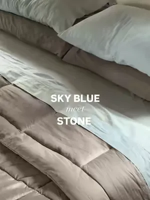 Can't decide if we like the feeling or the look better 🩵🩶 #bedding #beddingsets #sleepbetterlivebetter #comforter