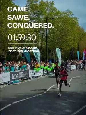 CAME. SAWE. CONQUERED.  1:59:30 - Congratulations Sabastian Sawe on a new world record, and the first ever official Sub-2hr marathon. Running has a new hero.  For the Long Run.