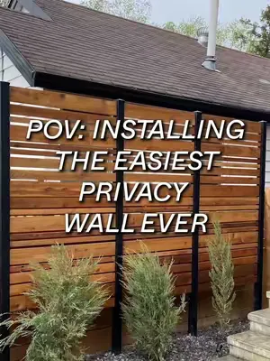 this is how easy it is to install  privacy wall..  #fyp #privacy #backyard 
