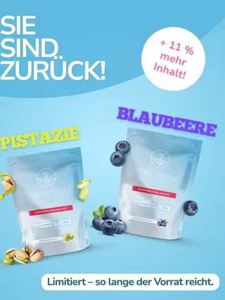 Viele von euch haben sie vermisst und wir haben euch gehört! 🤩 Pistazie und Blaubeere feiern ihr Comeback – aber diesmal mit einem kleinen Upgrade: 🌿 MetaFlow Pistazie 🫐 MetaFlow Blaubeere Jetzt mit 1