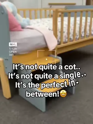When they’re not ready for a big bed just yet. The Natty Bedside Bed is designed for toddlers transitioning from their cot, with protective side rails and a beautiful two-tone timber design. 🔎 Natty B