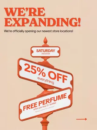 Get 𝟮𝟱% 𝗢𝗙𝗙 everything + 𝗙𝗥𝗘𝗘 perfume when you buy 2+ bottles (first 50 customers only). Come and celebrate our 𝗚𝗥𝗔𝗡𝗗 𝗢𝗣𝗘𝗡𝗜𝗡𝗚 this 𝗦𝗮𝘁𝘂𝗿𝗱𝗮𝘆, 28 March! Join us at:  📍 𝗖𝗮𝘀𝘁𝗹𝗲 𝗧𝗼𝘄𝗲𝗿𝘀 𝗦𝗵𝗼𝗽𝗽𝗶𝗻𝗴 𝗖𝗲𝗻𝘁𝗿𝗲 (𝙇𝙚𝙫