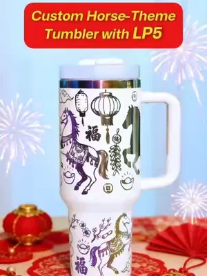 😍Custom horse-theme tumbler with LP5    Full-on Chinese New Year vibes🐎✨   #LaserPecker #LP5 #ChineseNewYear #PaperCutArt #DIYProjects #CustomGifts #Maker