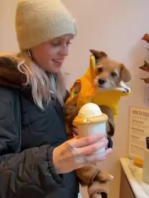 just a little sweet treat while wearing the cutest puffer 