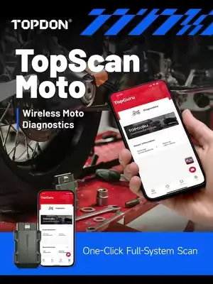 No cables. No bulky equipment. Just plug in and connect. TopScan Moto turns your smartphone into a full-system diagnostic tool—so you can scan, reset, and troubleshoot your bike wherever the ride take