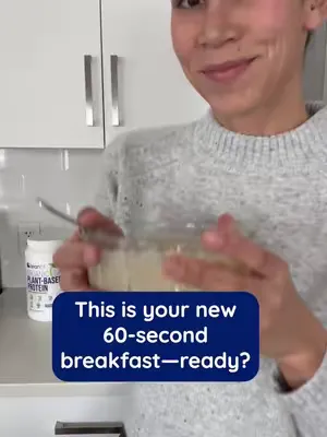 Mornings feel chaotic? Here’s your new 60-second breakfast solution. High-protein, no mess, no cooking… just pour, stir, and you’re out the door fueled. #plantprotein #highproteinmeals #EasyRecipe #pr