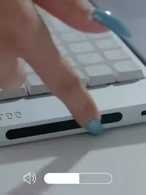 Swipe. Adjust volume and brightness. That's it. No knobs. Just Flow. ✨  #lofree #tiktokshopmemorialday #mechanicalkeyboard #desksetup #touchbar 