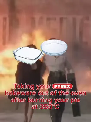 POV: Your Pyrex® glass dishes when you forget them in the oven 💪🏼