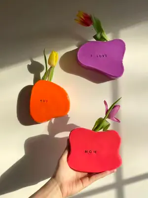 Tell your Mom you love them…on wall sconces 🥹🎀  #pottery #airdryclay #giftideas #DIY #craft 