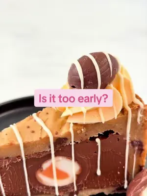 Is it too early for a Creme Egg Cookie Pie? Never. 😏🍫💥 Indulge your sweet tooth anytime! #CremeEggAddict #CookiePieGoals #SweetToothForever #DoughgirlDelights #NeverTooEarly