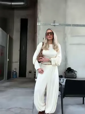@Jess James In our cream knitted slub 🤍 #treatsstudios #fashion #elevatedbasics #styleinspo #fyp 