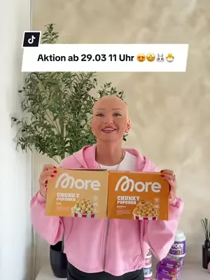 Wir legen noch einen drauf! 🤫😍  More Osterbacken Aktion ab 29.03 - 11 Uhr! 🕚 Was ist dein Highlight? 🤩 #zerupmorenutrition #morenutrition #chunkypopcorn #morenutritionrabatt 