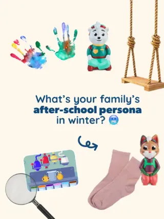 What's your family's after-school persona in Winter: 1, 2, or 3? 🥶 Feels like it's been raining for 975 days in a row 🫠