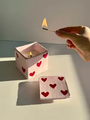 Roll the dice! … or the candle 😂🤩  (Psss…look away Mom!) 😉  #pottery #airdryclay #giftideas #DIY #craft 