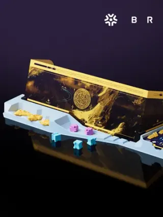 Introducing the Brink player tray, your base of operations in this new standalone worker placement game set in the Moonrakers universe. Let’s take a tour! Around front you’ll see your fleet of ships, 