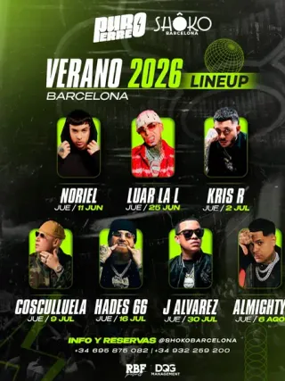 🧨UN VERANO DE @puroperreo_spain EN @shokobarcelona 🧨 Todos los jueves la pista arde con Puro Perreo pero el cartel de este verano…¡ES UNA LOCURA! 💣💥 Prepárate para una temporada con artistas que lo ro