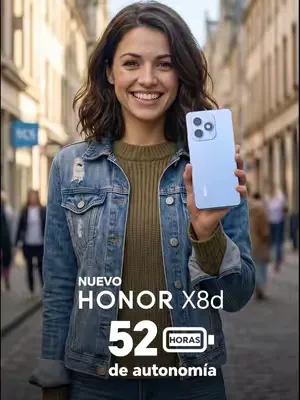 ¿Listo para la aventura con tu HONOR X8d? 🏕️✈️ Batería de 7000 mAh con 52 Horas de autonomía total 🔋✨ Olvídate del cargador y disfruta el viaje 🔌❌📱