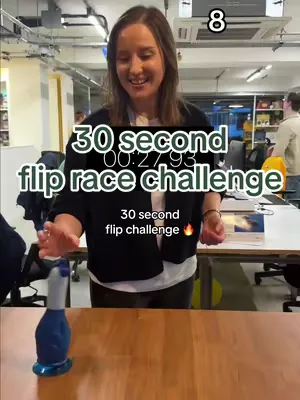The most stressful 30 second flip challenge EVER 😅 #flipchallenge #bottleflip #chickenvshotdog #familygamenight #familygames 