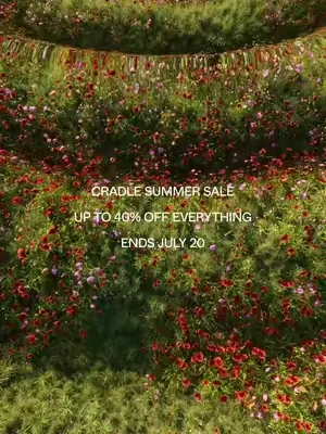 Our summer sale starts now! 🌸🌺 Save up to 40% off everything in store. Sale ends July 20.
