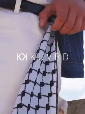 Wrapped in Falahi floral patterns once worn by women who shaped our rural heritage. #palestine #keffiyeh #kuvrd 