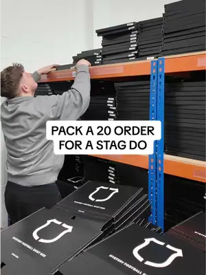 Jake packs a 20 order for a stag do 🍻👕 #stagdo #footballshirts #footballkits #football #fyp 