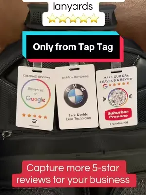 ⭐️ Capture more 5-star reviews for your business. Take a look at these fully customizable NFC Google Review lanyards and start boosting your brand reputation. #taptag #NFC #business #networking 