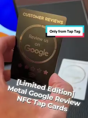 You've probably never seen this before. Limited Edition stainless steel NFC Google Review cards. Get more 5-star Google Reviews for your business – in style. 😎#taptag #NFC #business 