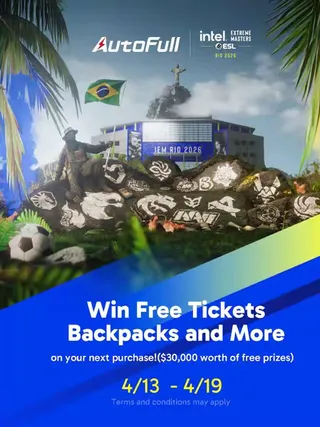RIO IS CALLING! 🇧🇷🔥 We’re celebrating our partnership with Intel Extreme Masters by giving away FREE TICKETS, backpacks, and exclusive gear with your next AutoFull purchase! Score your gear, win your 