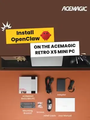 Ready to level up your ACEMAGIC Retro X5 Mini PC  ? 🎮🖥️ Follow along with this easy setup tutorial to Install OpenClaw on the ACEMAGIC Retro X5 Mini PC   Your retro‑styled powerhouse just got even mor